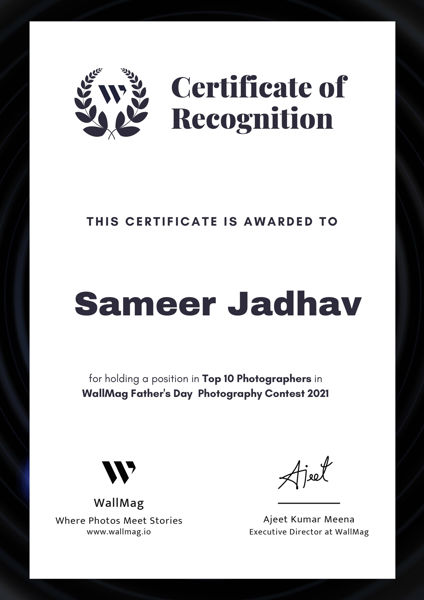 Awarded for holding top 10 photographers