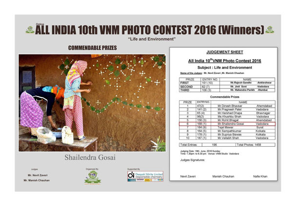 VNM PHOTO CONTEST LIFE AND ENVIROMENT COMMENDABAL PRIZE 2016